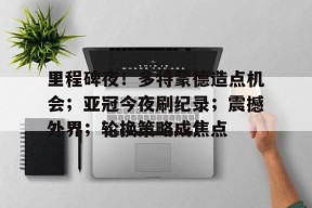 爱游戏-关于里程碑夜！多特蒙德造点机会；亚冠今夜刷纪录；震撼外界；轮换策略成焦点的信息